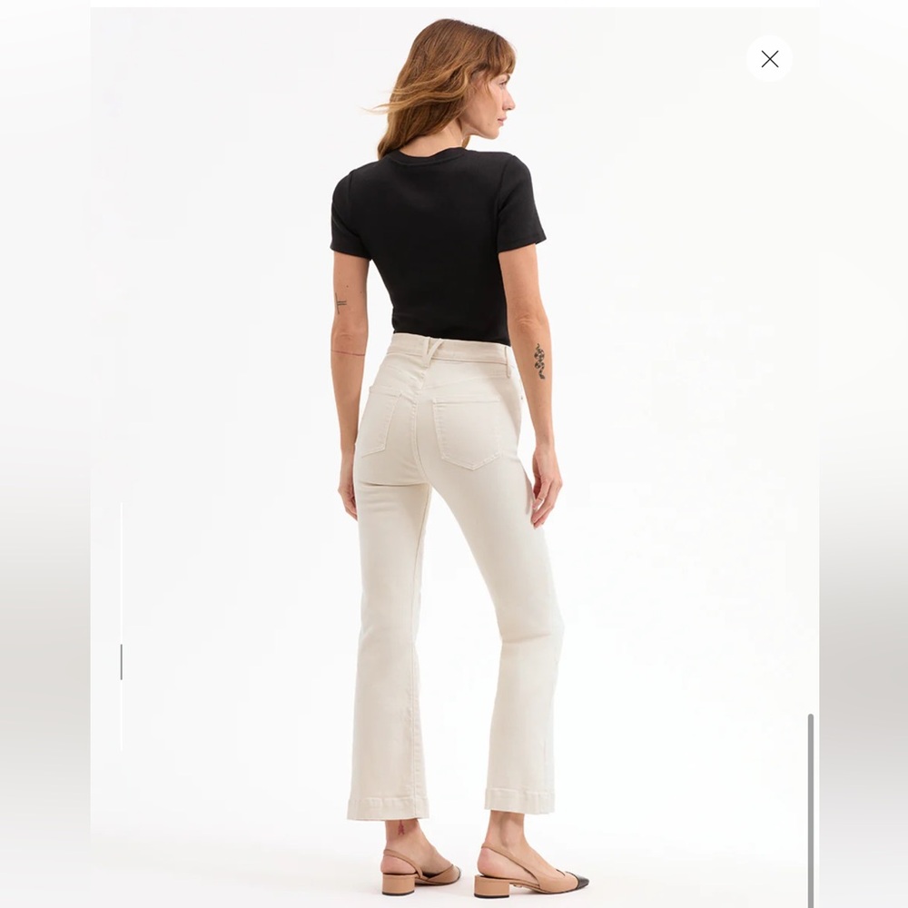 Veronica Beard Cream Wide-Leg Flare Jeans - Picture 5 of 16